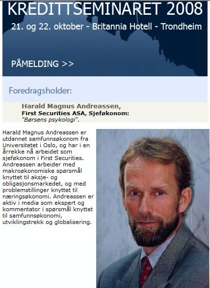 Web-TV: ”Børsens psykologi” - Harald Magnus Andreassen, First Securities